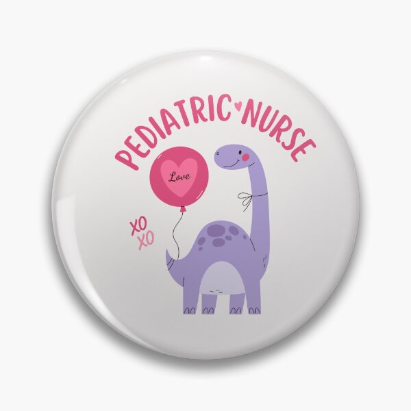 Item preview, Pediatric Nurse XOXO Purple Dinosaur Holding Balloon Pink Peds RN designed and sold by medoutfits.