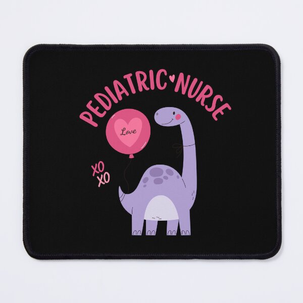Item preview, Pediatric Nurse XOXO Purple Dinosaur Holding Balloon Pink Peds RN designed and sold by medoutfits.