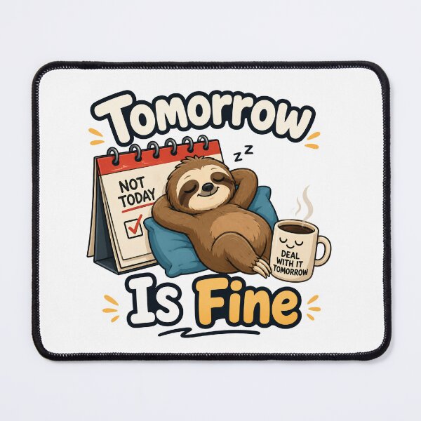 Item preview, Tomorrow Is Fine Funny Sloth Procrastination Quote designed and sold by Sitred123.