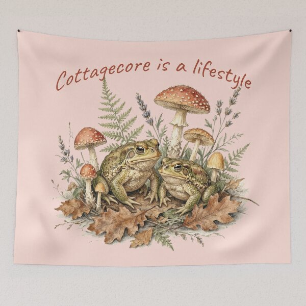 Item preview, Cottagecore Frogs and Mushrooms — Watercolor Toad Art Print | Nature Aesthetic, Witchy Cottagecore Gift designed and sold by ArtofDari.