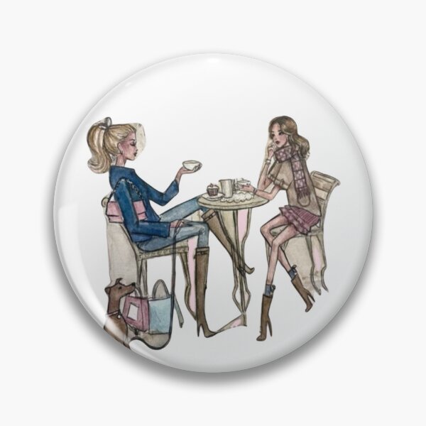 Item preview,  elegant fashionable girls in cafe with dog designed and sold by Hi-Princess.