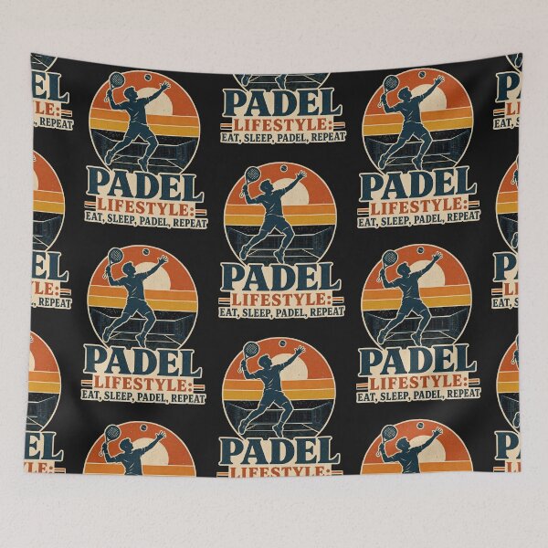 Item preview, Funny Padel Quote - eat, sleep, padel, repetir- Retro Vintage Padel Art designed and sold by BelievingCreates.