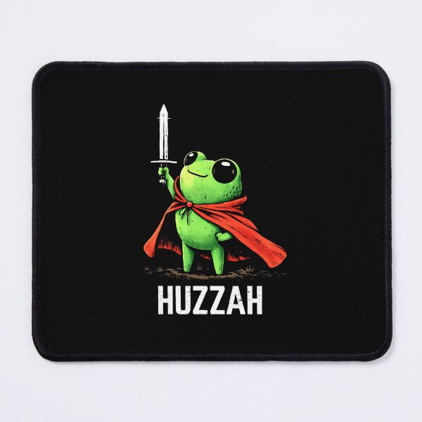 Item preview, Huzzah Funny Frog Knight Medieval Meme Illustration designed and sold by MiALopezArt.