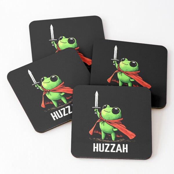 Item preview, Huzzah Funny Frog Knight Medieval Meme Illustration designed and sold by MiALopezArt.