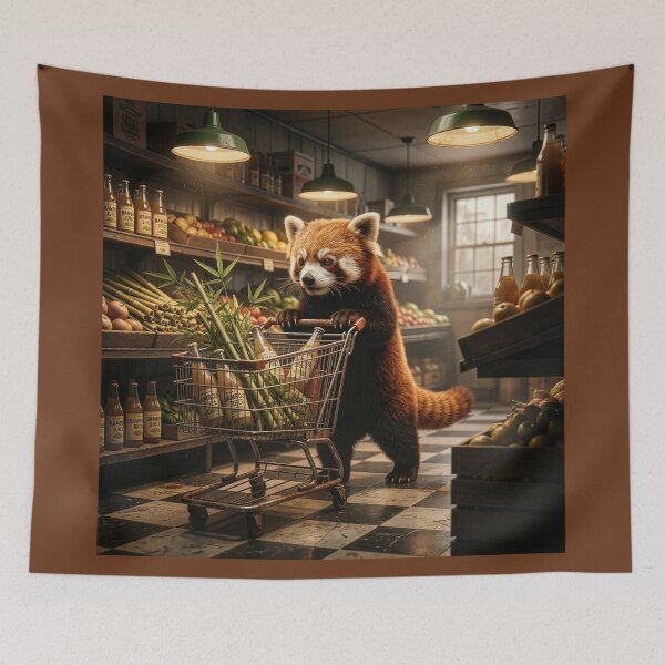 Item preview, Grocery-Shopping Red Panda Stocks Up on Bamboo designed and sold by Tridentulus.