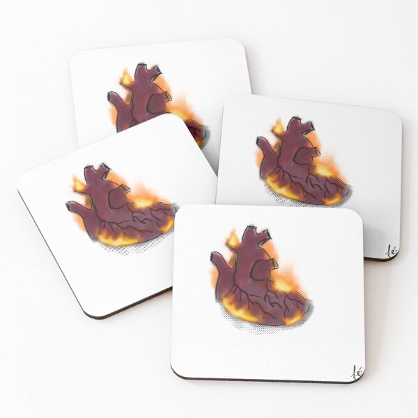 Item preview, Anatomical heart on fire, cartoon style designed and sold by mousse-tache.
