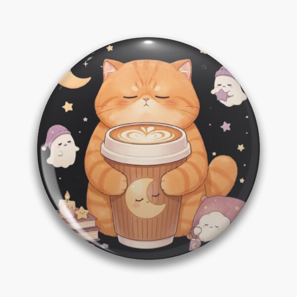 Item preview, Dreamy Night Latte Cat Moon designed and sold by Moody Vibes Studio.