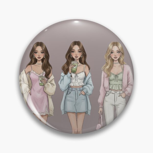 Item preview, drawing elegant fashionable pastel girls with matcha designed and sold by Hi-Princess.