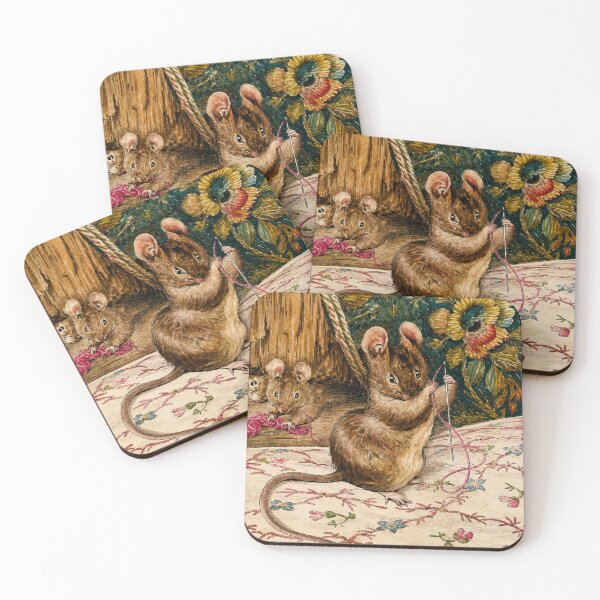 Item preview, Cute Mouse Watercolor Vintage Illustration Sewing Design for Cottagecore Lovers designed and sold by RickE.