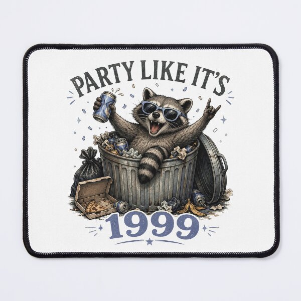 Item preview, Party Like It’s 1999 – Funny Trash Raccoon Retro Party Design designed and sold by Silaris Designs.