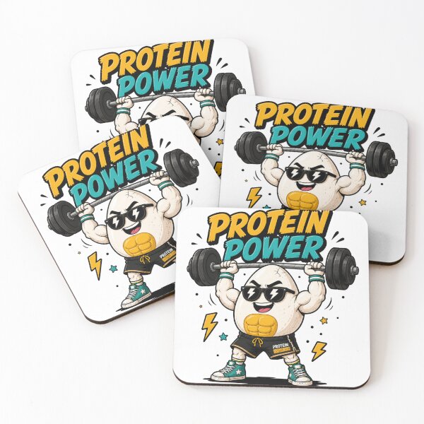 Item preview, Protein Power Funny Gym Sticker | Cute Weightlifting Fitness Cartoon designed and sold by Snackwave Ninety.