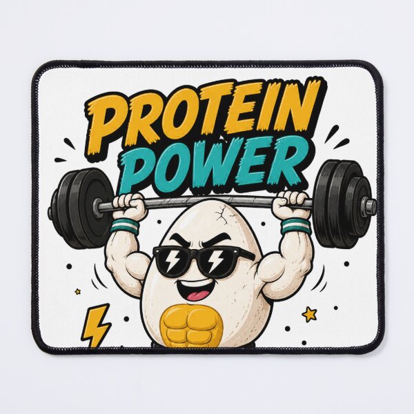Item preview, Protein Power Funny Gym Sticker | Cute Weightlifting Fitness Cartoon designed and sold by Snackwave Ninety.