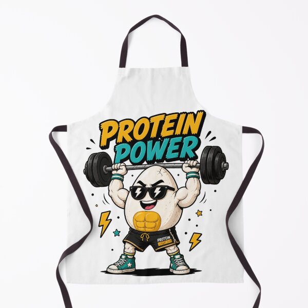 Item preview, Protein Power Funny Gym Sticker | Cute Weightlifting Fitness Cartoon designed and sold by Snackwave Ninety.