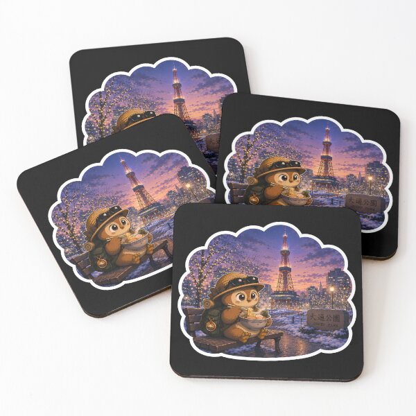 Item preview, Wandering Owl Sapporo — Odori Park Winter Ramen Night Anime Sticker designed and sold by Symbol Universe.