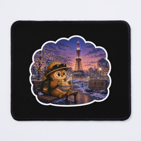 Item preview, Wandering Owl Sapporo — Odori Park Winter Ramen Night Anime Sticker designed and sold by Symbol Universe.