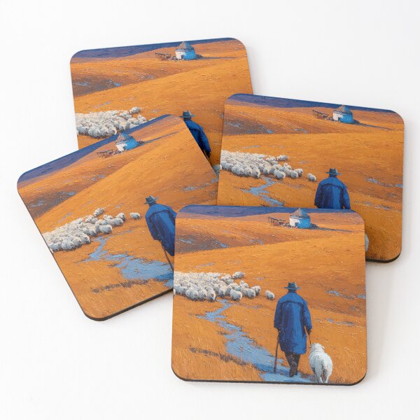 Item preview, Sunlit Valley with Grazing Sheep designed and sold by WoofPalette.