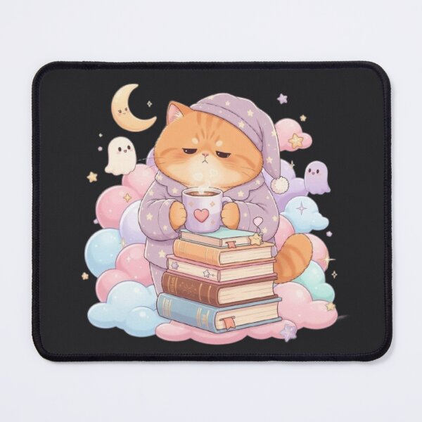 Item preview, Sleepy Pajama Book Cat Clouds designed and sold by Moody Vibes Studio.