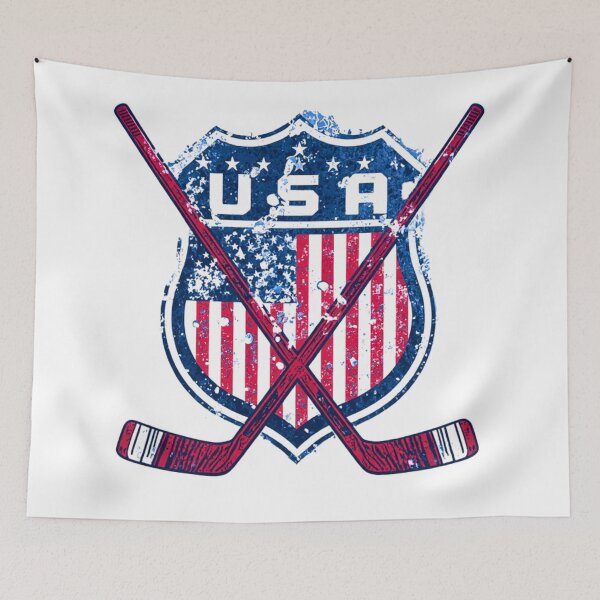 Item preview, Hockey Player on American Flag designed and sold by FlowerSeller1.