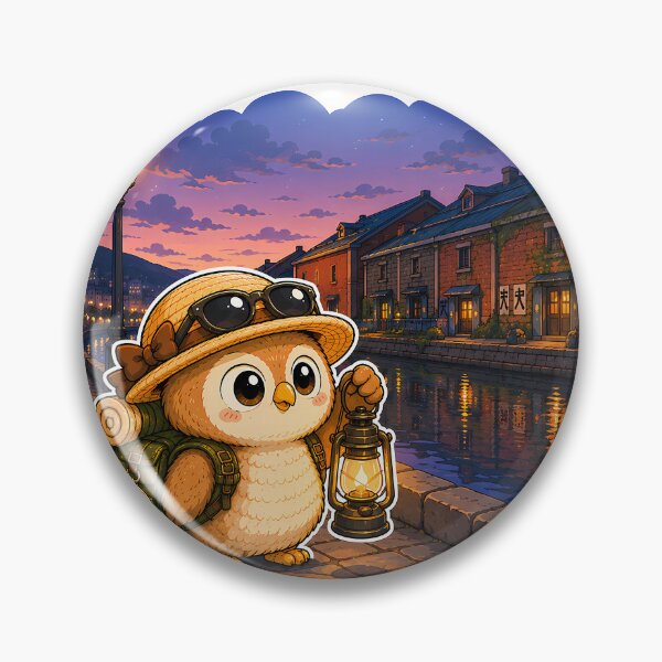 Artikelvorschau, Wandering Owl Otaru — Canal Lantern Night Anime Sticker entworfen und verkauft von Symbol Universe.