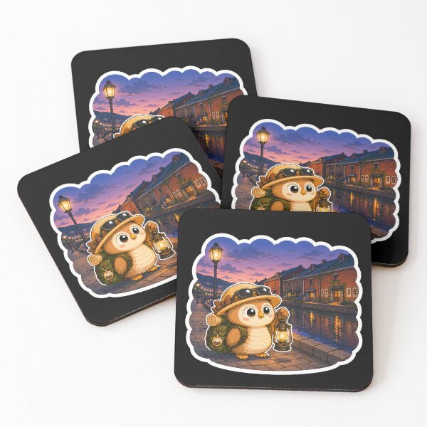 Item preview, Wandering Owl Otaru — Canal Lantern Night Anime Sticker designed and sold by Symbol Universe.