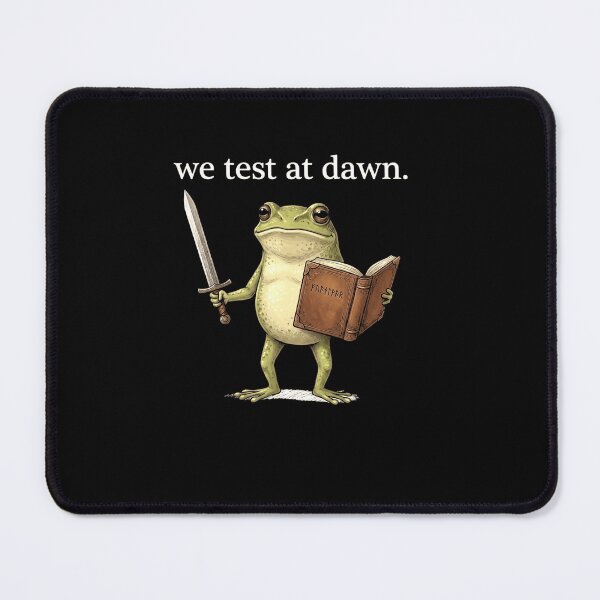 Item preview, We Test At Dawn Fantasy Frog Warrior Meme Art designed and sold by MiALopezArt.