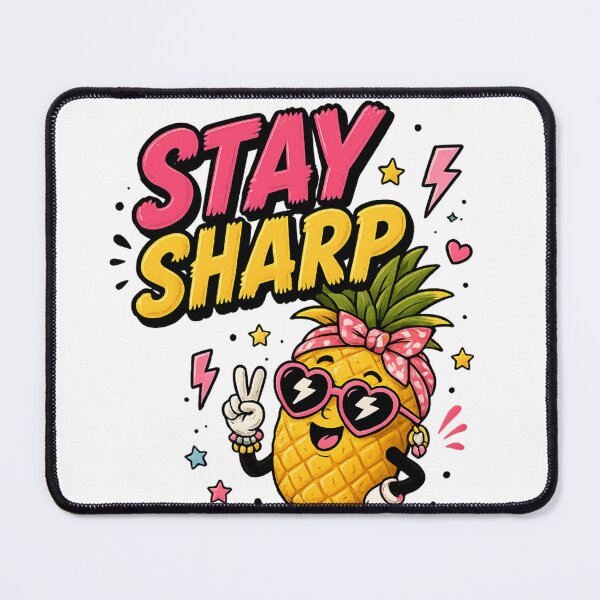 Item preview, Stay Sharp Cute Pineapple Sticker | Tropical Kawaii Fruit Cartoon designed and sold by Snackwave Ninety.