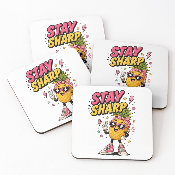 Item preview, Stay Sharp Cute Pineapple Sticker | Tropical Kawaii Fruit Cartoon designed and sold by Snackwave Ninety.