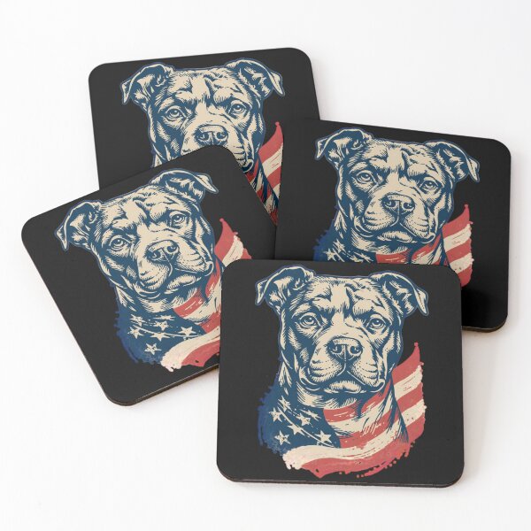 Item preview, Pitbull USA Flag Pit Bull America, Patriotic Pitbull Dog Lover Owner Gift 4th Of July Retro Pitbull Dog designed and sold by Dabbing Turtle Designs.