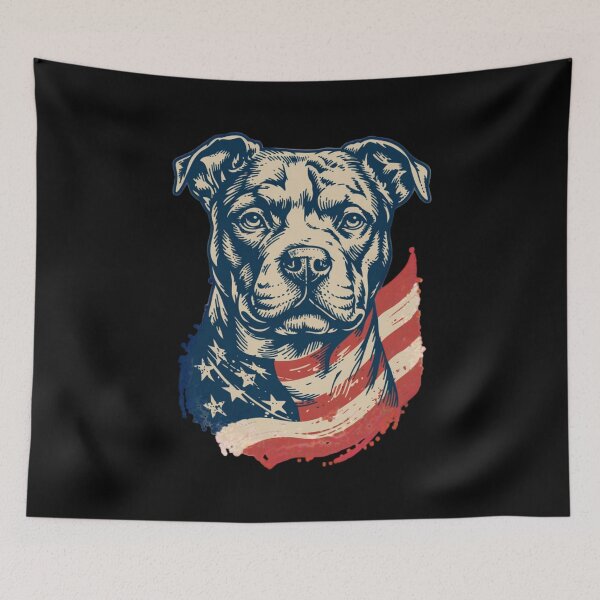 Item preview, Pitbull USA Flag Pit Bull America, Patriotic Pitbull Dog Lover Owner Gift 4th Of July Retro Pitbull Dog designed and sold by Dabbing Turtle Designs.