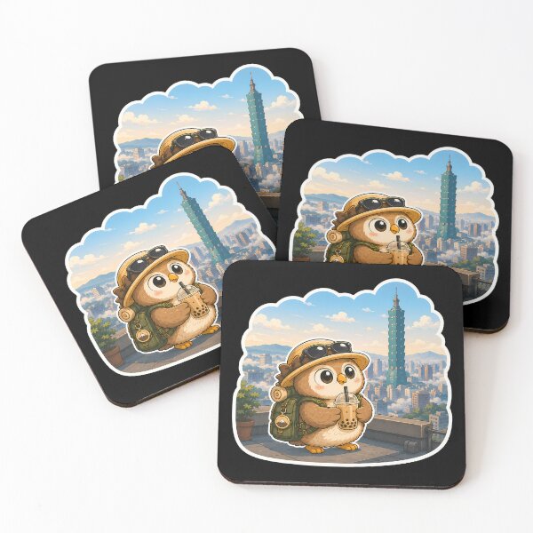 Item preview, Wandering Owl Taipei — Bubble Tea Taipei 101 Skyline Anime Sticker designed and sold by Symbol Universe.