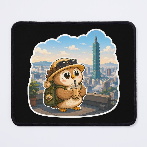 Item preview, Wandering Owl Taipei — Bubble Tea Taipei 101 Skyline Anime Sticker designed and sold by Symbol Universe.