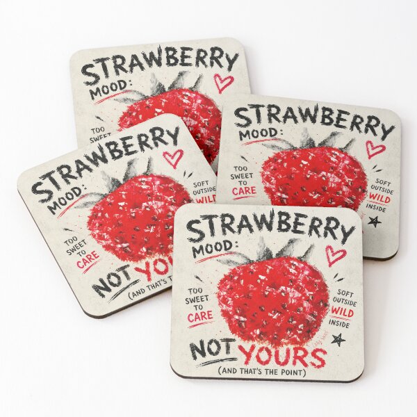 Item preview, STRAWBERRY MOOD | Retro Red Paper Design | Vintage Fruit Aesthetic designed and sold by BlueberrySwan.