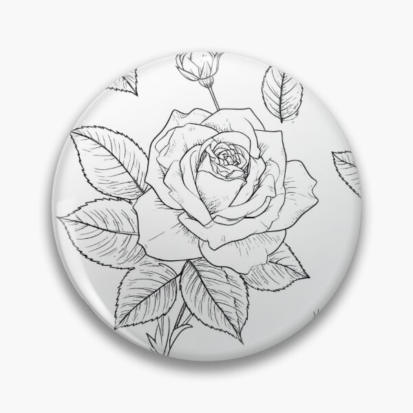 Item preview, Minimal Black White Rose Botanical Line Seamless Pattern designed and sold by Grainwork.