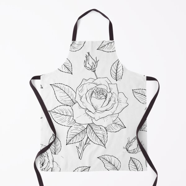 Item preview, Minimal Black White Rose Botanical Line Seamless Pattern designed and sold by Grainwork.