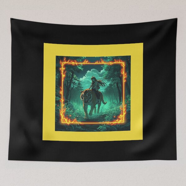 Item preview, Tiger Rider – Anime Forest Warrior with Fire Frame designed and sold by DervoTeck2767.