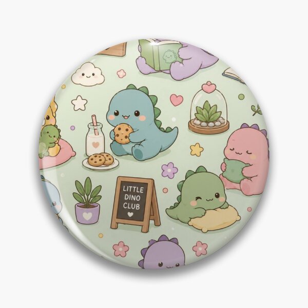 Item preview, Dino Cozy Club Kawaii Pattern designed and sold by Soft Berry Studio.