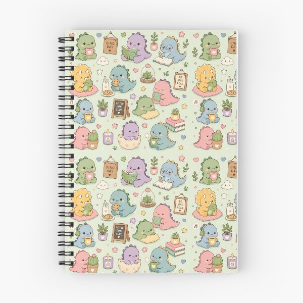 Item preview, Dino Cozy Club Kawaii Pattern designed and sold by Soft Berry Studio.