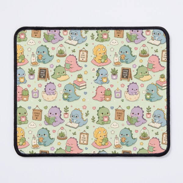 Item preview, Dino Cozy Club Kawaii Pattern designed and sold by Soft Berry Studio.