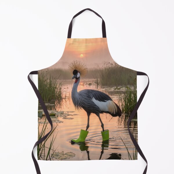 Item preview, Grey Crowned Crane in Wading Boots designed and sold by Tridentulus.