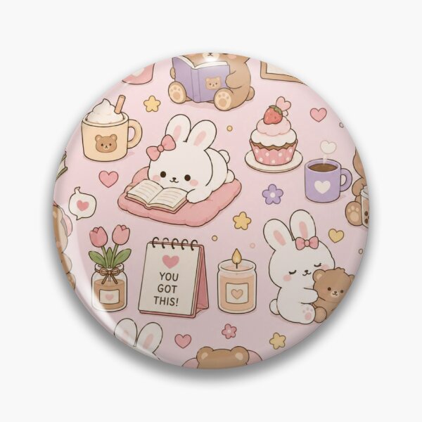 Item preview, Cozy Bunny and Bear Kawaii Pattern designed and sold by Soft Berry Studio.