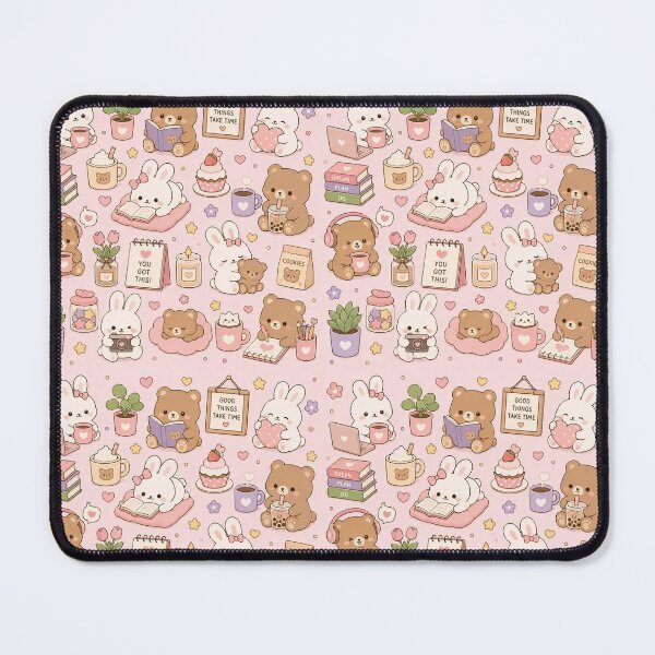 Item preview, Cozy Bunny and Bear Kawaii Pattern designed and sold by Soft Berry Studio.
