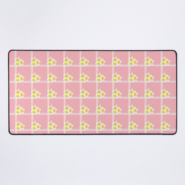 Item preview, Pink with White Stripe Yellow Plumeria Flower Floral Design Hawai'i Tropical Lei designed and sold by yashiki.