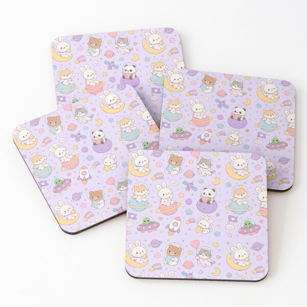 Item preview, Space Friends Kawaii Pattern designed and sold by Soft Berry Studio.