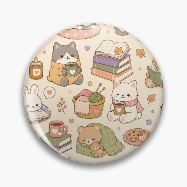Item preview, Cozy Autumn Animals Kawaii Pattern designed and sold by Soft Berry Studio.