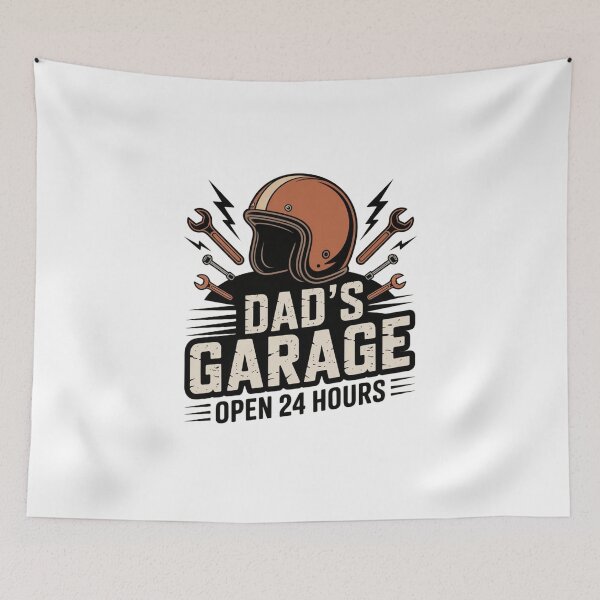 Item preview, Dad’s Garage Open 24 Hours | Bold Retro Automotive Style | DIY Workshop & Handyman Dads designed and sold by InspiredCreatives.