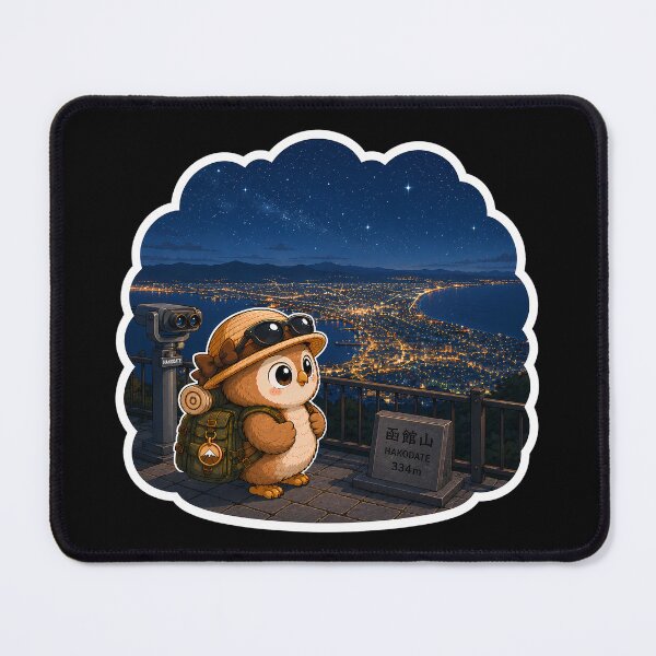 Item preview, Wandering Owl Hakodate — Mount Hakodate Night View Anime Sticker designed and sold by Symbol Universe.
