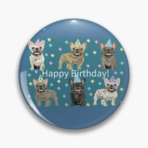 Item preview, Happy birthday! French Bulldogs designed and sold by Mountain-Point.