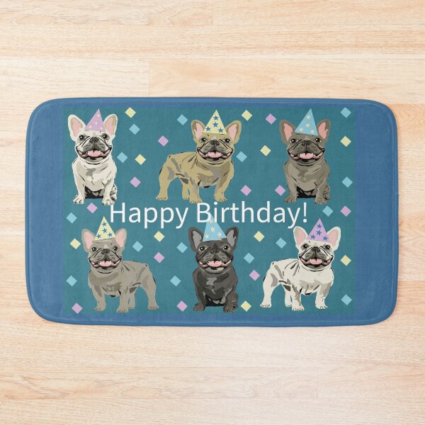 Item preview, Happy birthday! French Bulldogs designed and sold by Mountain-Point.