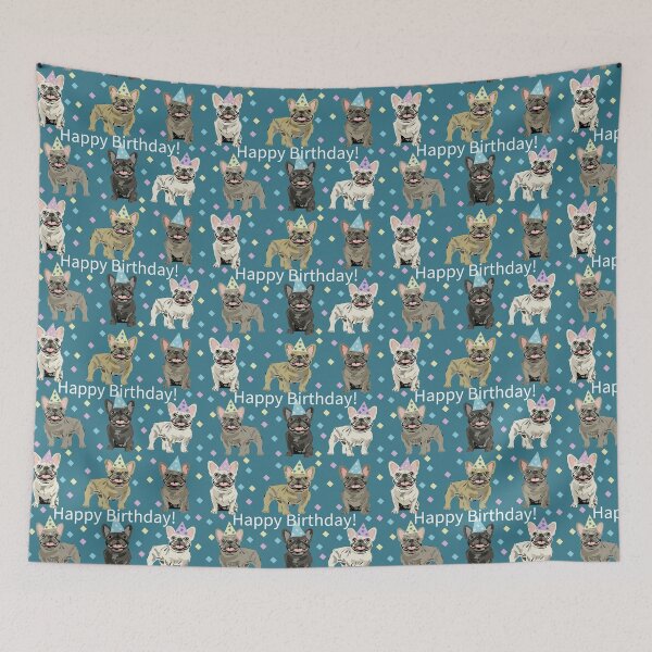 Item preview, Happy birthday! French Bulldogs designed and sold by Mountain-Point.
