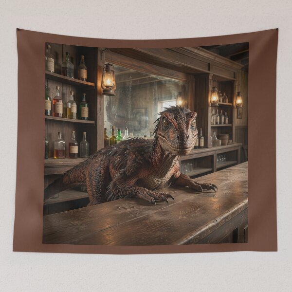 Item preview, Wild West Velociraptor Runs a Saloon  designed and sold by Tridentulus.